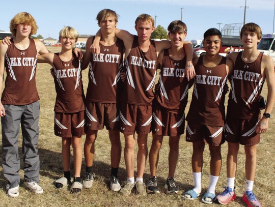 ECHS Cross Country varsity boys earned a spot at State with a 7th place finish at Regionals. Left to right - Sonny Holladay, Colton Nebhut, Tommy Bailey, Zach Rhodes, Jack Morgan, Jaser Reyes and Luke Thomas.