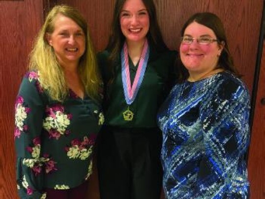 Pictured above from left to right: Coach Sheila Hunter, Emma Ferrero, and Coach Brenna Sweat. Emma received our High School MVP award.