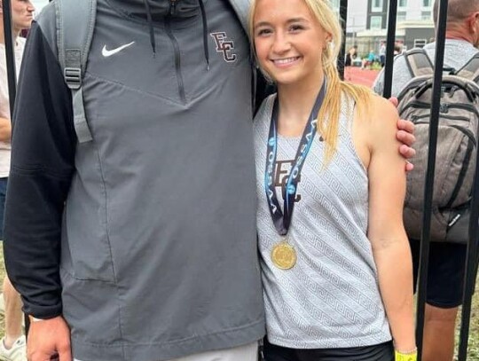 Elk City High School senior Remi Murray won the 4A Oklahoma pole vault state championship