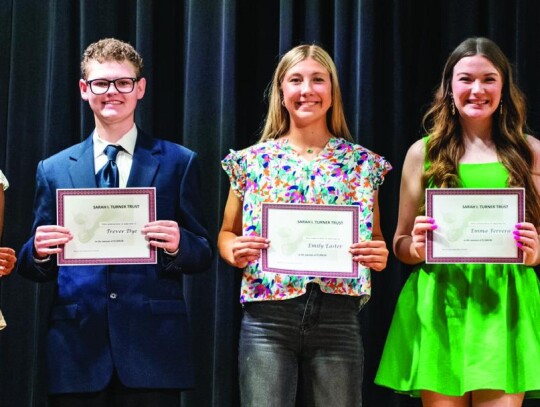 Sarah Turner Trust Scholarship recipients seniors Nelah Anderson, Trevor Dye, Emily Easter, Emma Ferrero, Kelsie Johnson