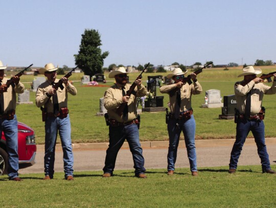 Beckham County Honor Guard gave the 21 gun salute as tribute to those who served.